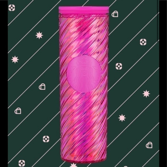 STARBUCKS New Pink Sangria Textured Twist Holiday Tumbler Grande Pink Barbie - Picture 1 of 15